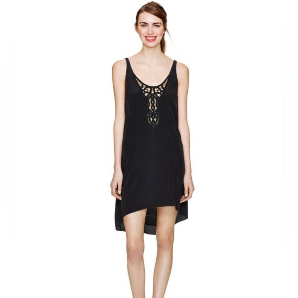 Aritzia Wilfred Lazare crochet 100% Silk relaxed Dress in Burgundy Small